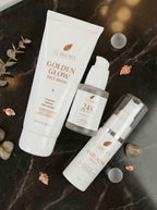 Flawora Set of Golden Glow Face Wash, Anti Acne Serum and 24k Golden Glow Face Serum | Grocsy