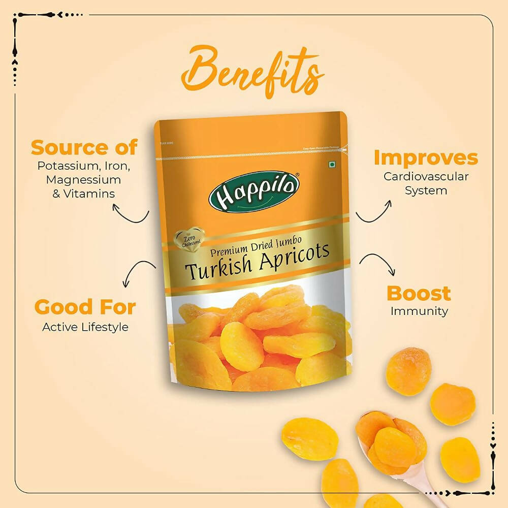 Happilo Premium Californian Almonds, Walnuts Inshell, Afghani Anjeer & Turkish Apricot Combo | Grocsy