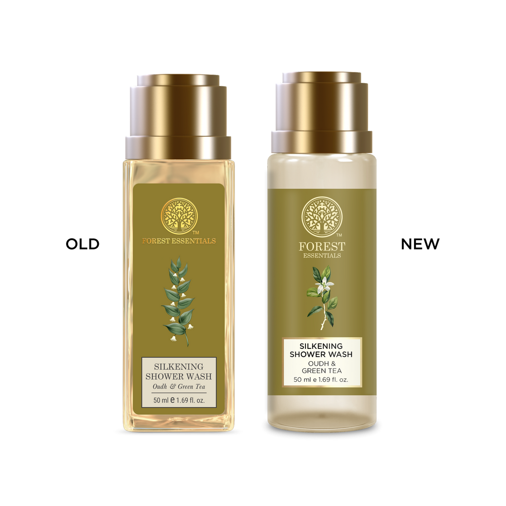 Forest Essentials Travel Size Silkening Shower Wash Oudh & Green Tea | Grocsy