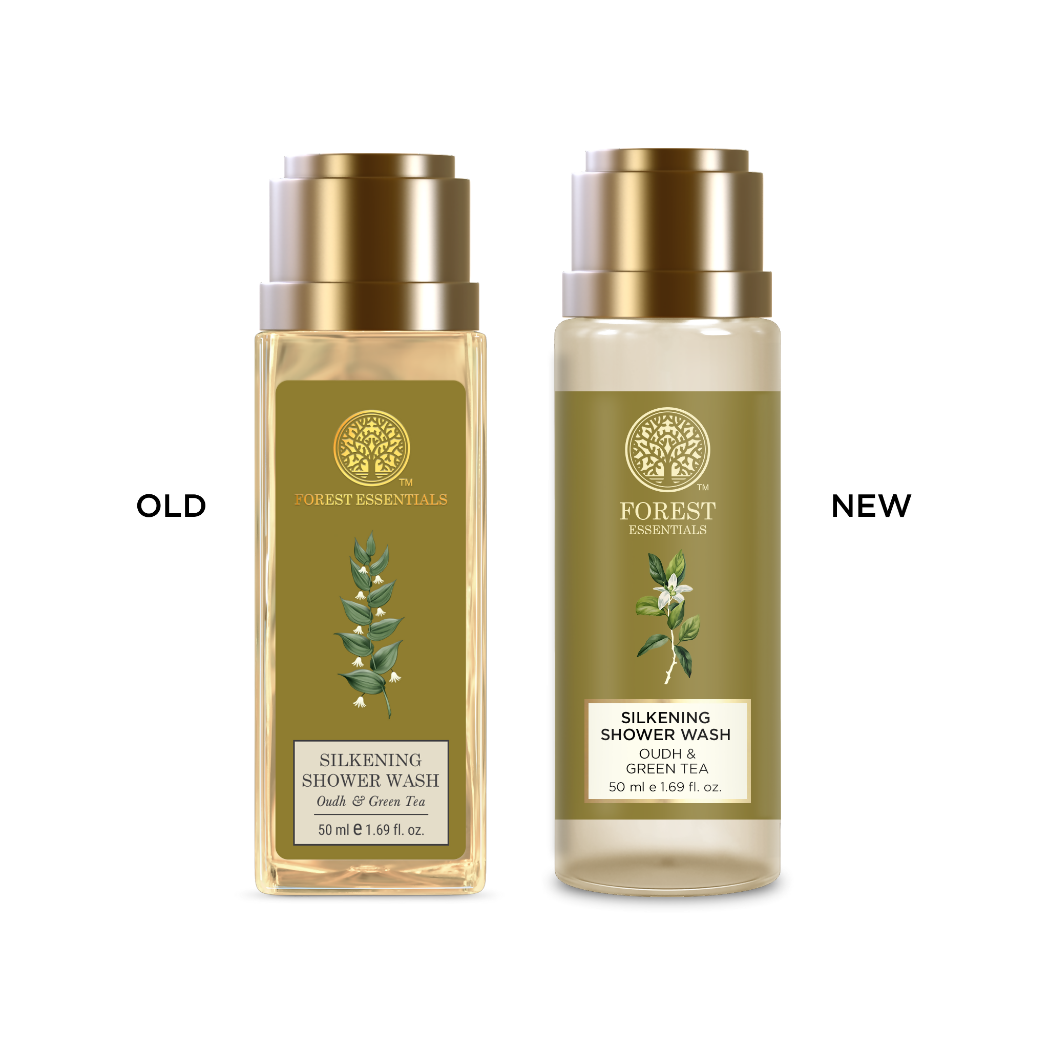 Forest Essentials Travel Size Silkening Shower Wash Oudh & Green Tea | Grocsy