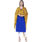 A R Silk Yellow Color Window square Cotton Dupattas and Chunnis | Grocsy