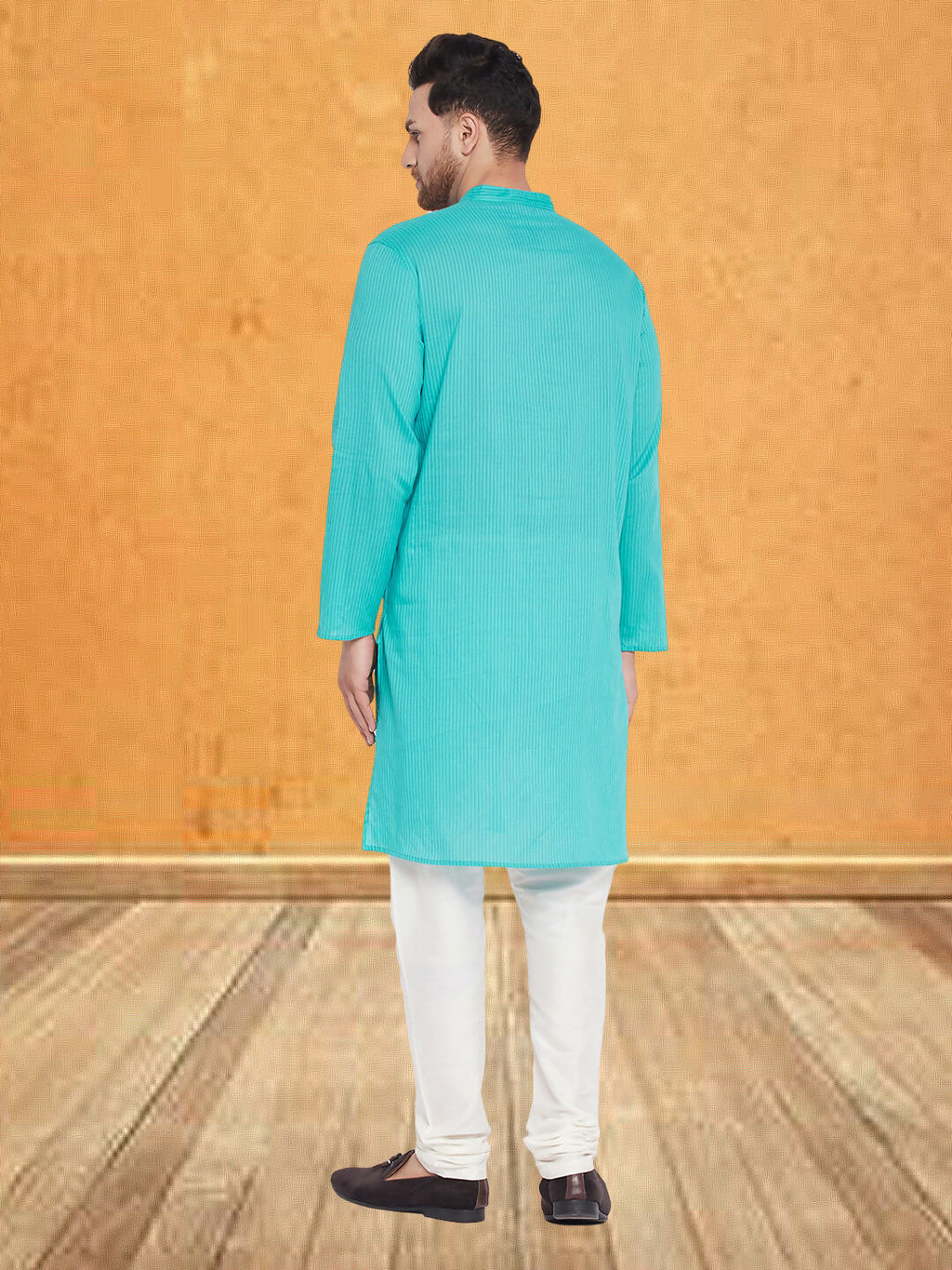 Even Apparels Men's Pure Cotton Green Kurta | Grocsy