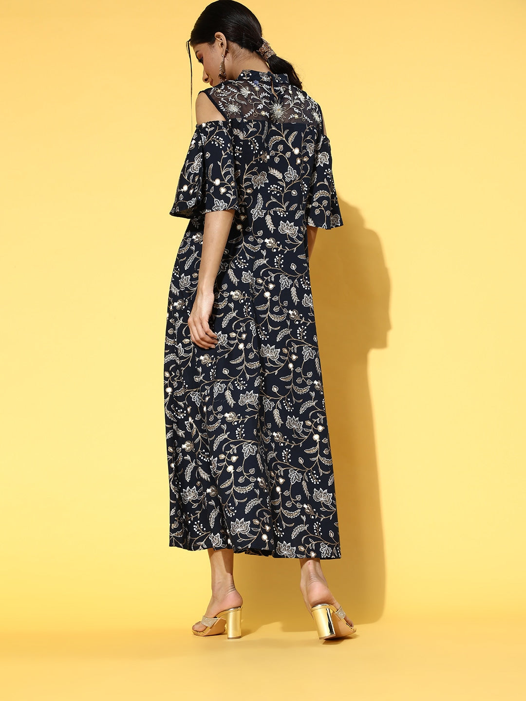 Yufta Deep Navy Blue Dress | Grocsy