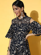 Yufta Deep Navy Blue Dress | Grocsy