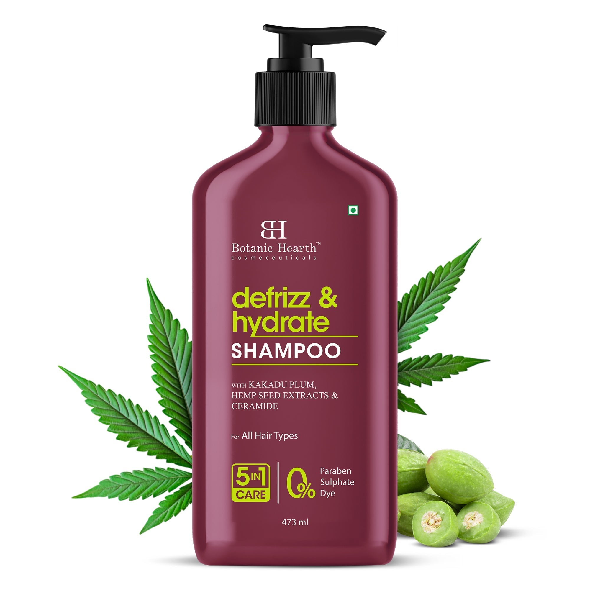 Botanic Hearth Defrizz & Hydrate Shampoo with Hemp Seed Extract & Ceramide | Grocsy
