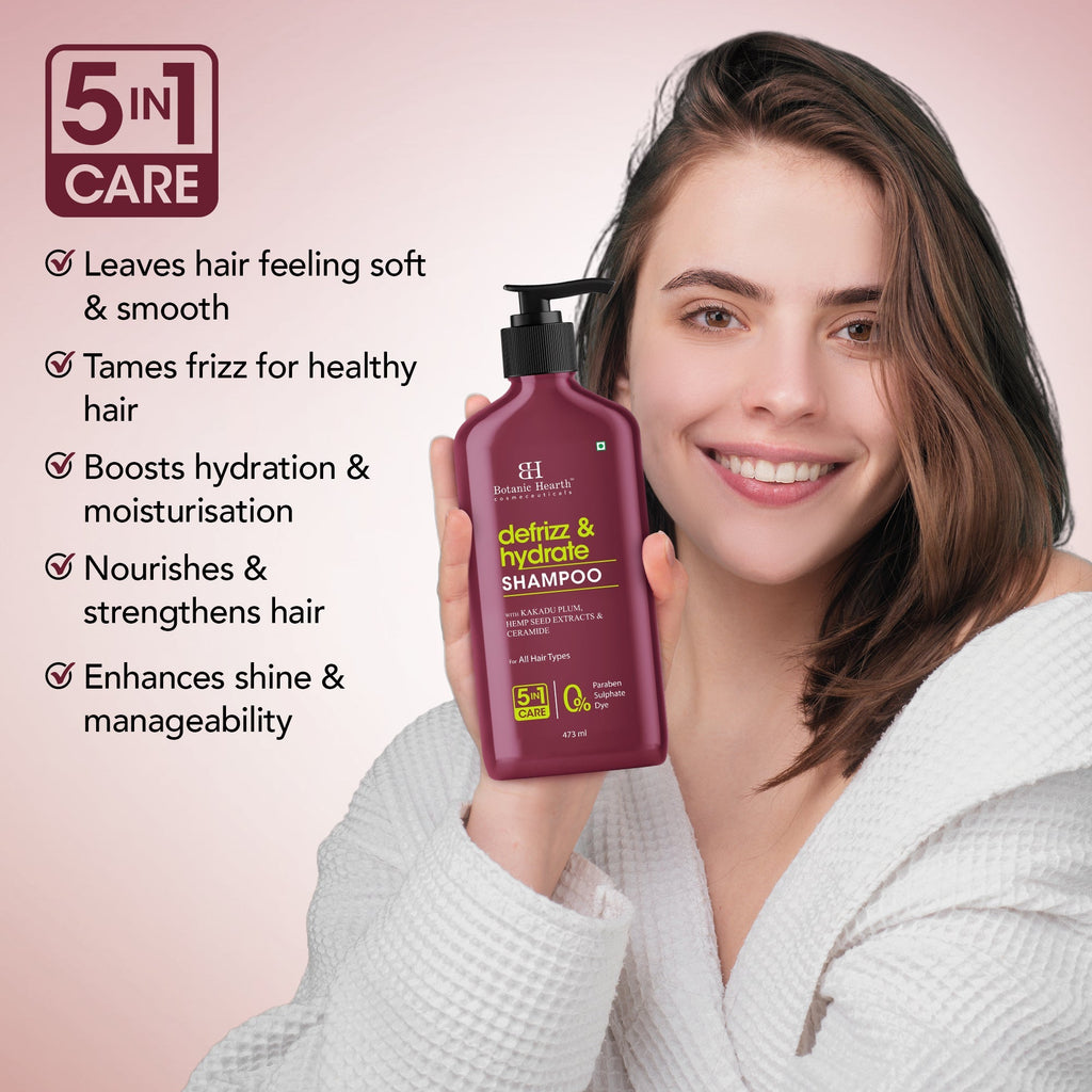 Botanic Hearth Defrizz & Hydrate Shampoo with Hemp Seed Extract & Ceramide | Grocsy