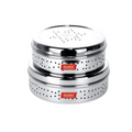 Sumeet Stainless Steel Hole Puri Dabbas/Sprout Maker/Flat Canisters With Air Ventilation | Grocsy