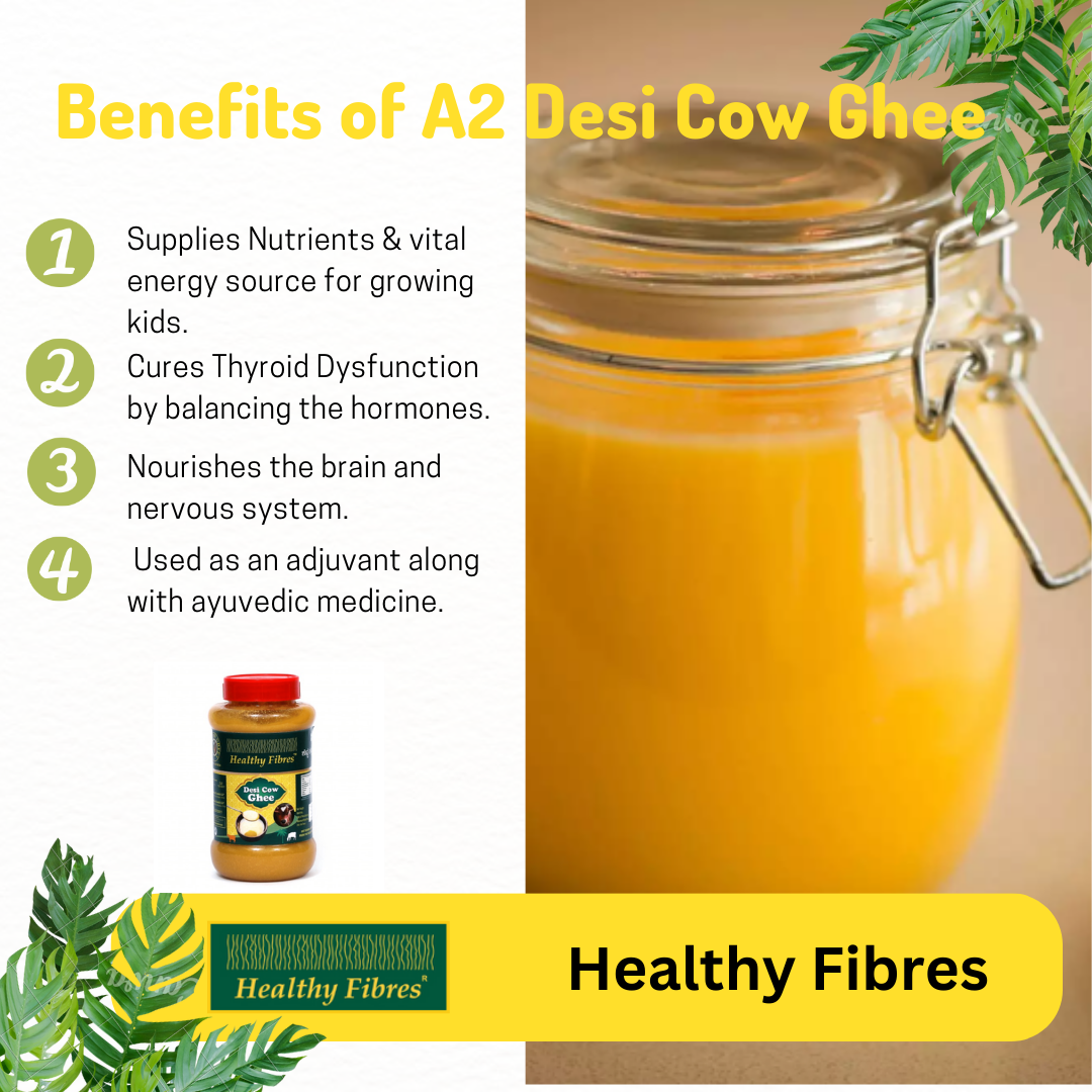 Healthy Fibres Desi Cow Ghee | Cultured Cow Desi Ghee | Premium & Certified Ghee
