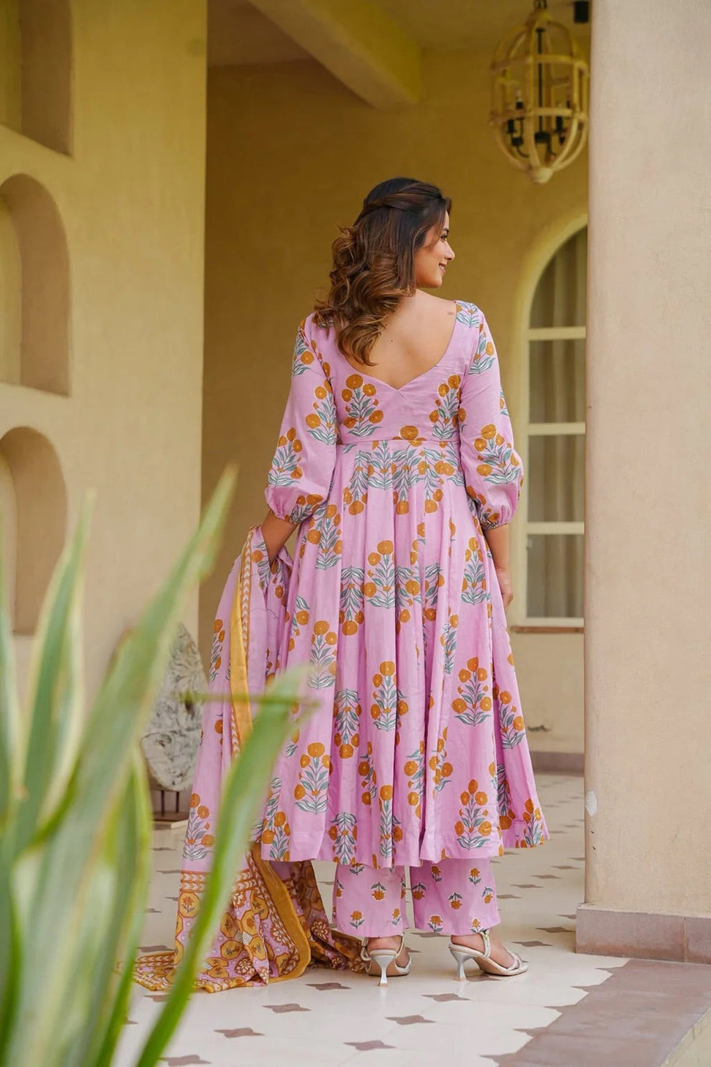 Aayaa Multi Cotton Silk Designer Full Flaired Printed Kurta Set with Dupatta | Grocsy