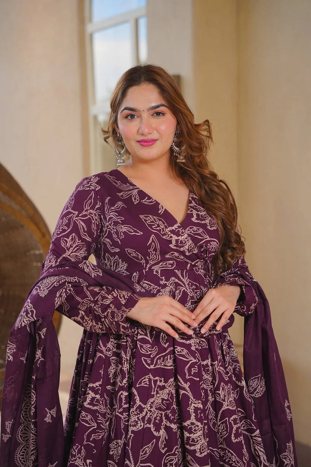 Aayaa Multi Cotton Silk Designer Full Flaired Printed Kurta Set with Dupatta | Grocsy