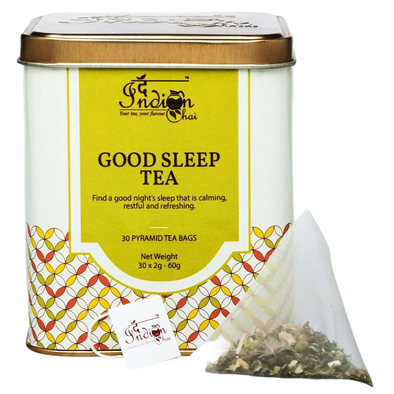 The Indian Chai - Good Sleep Tea 30 Pyramid Tea Bags | Grocsy