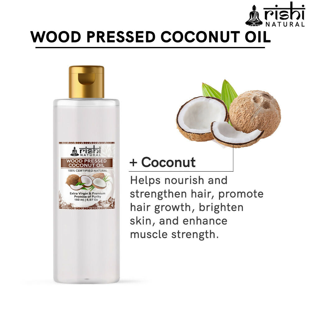Rishi Natural Coconut Oil Wood Pressed Skin And Hair | Grocsy
