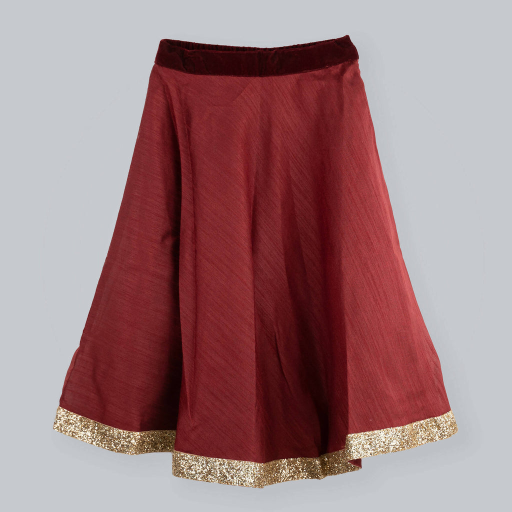 Pink Cow Fashions Red Ghagra Choli With Frill Dupatta | Grocsy