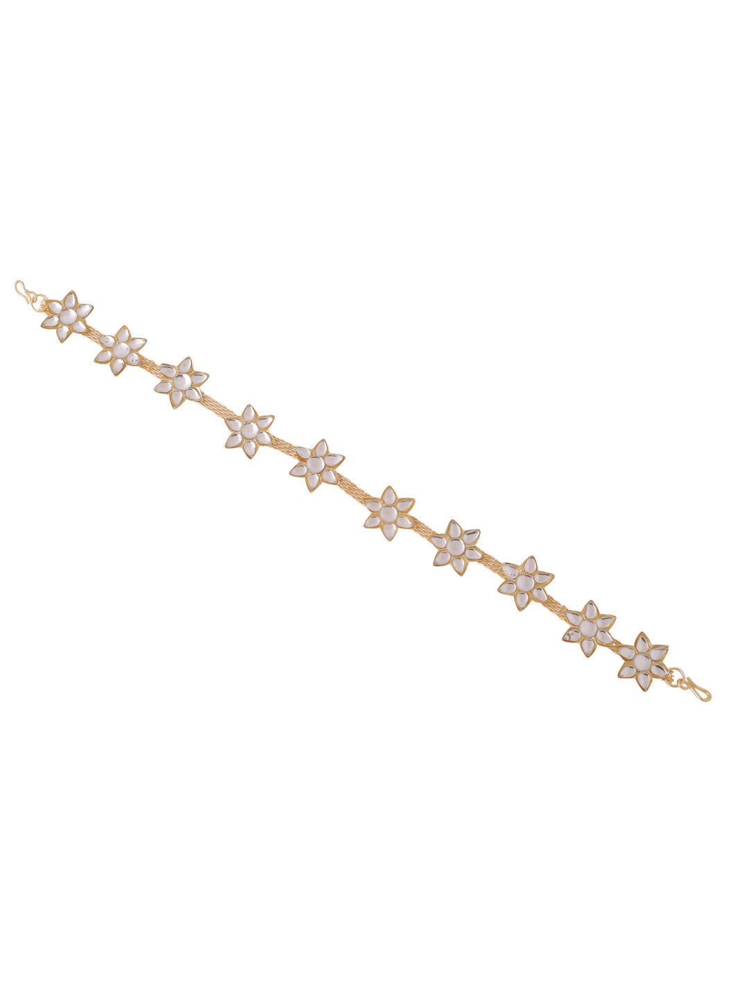 NVR Women's Gold-Polished Traditional Trending Matha Patti | Grocsy