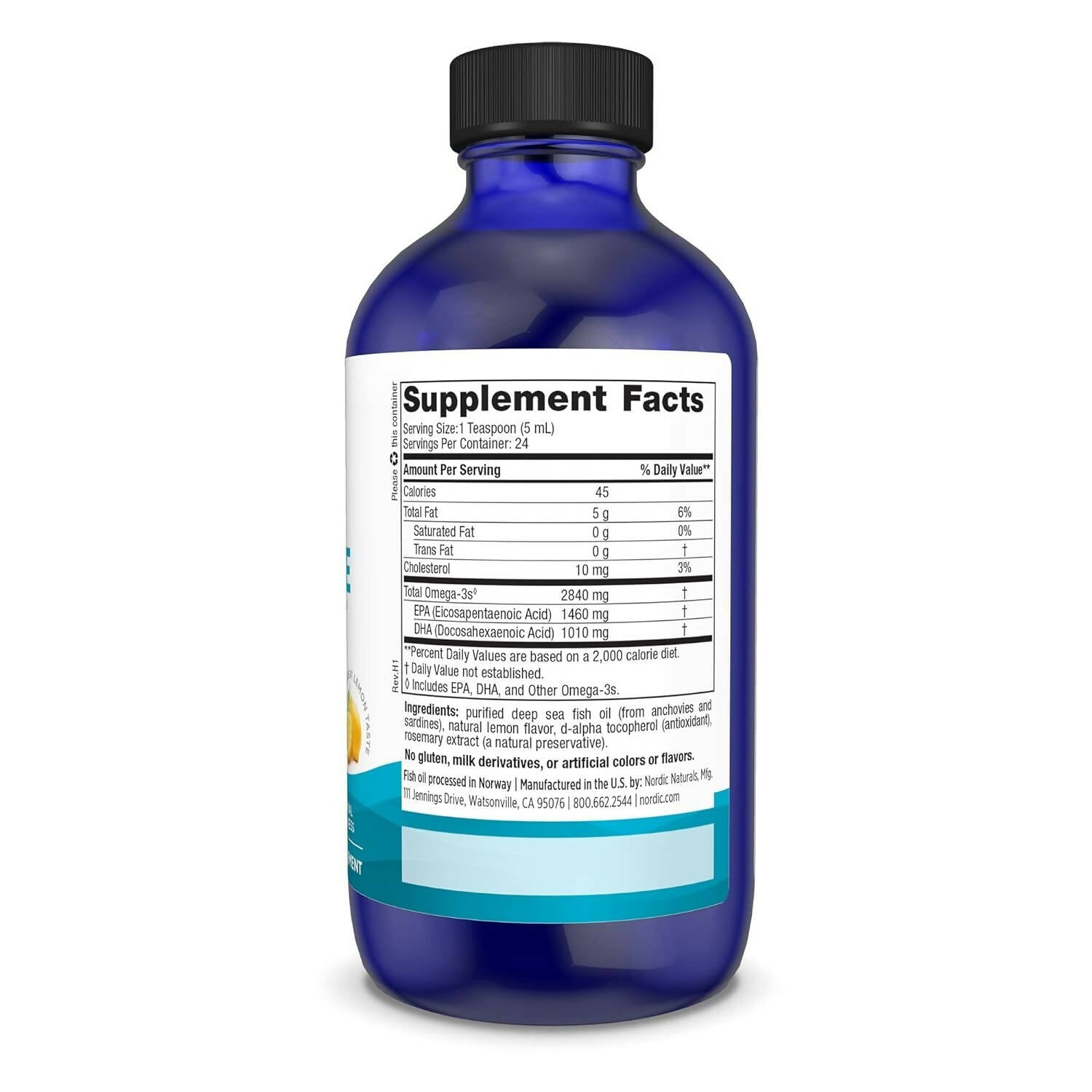 Nordic Naturals Ultimate Omega 3 Fish Oil Liquid - Lemon Flavor | Grocsy