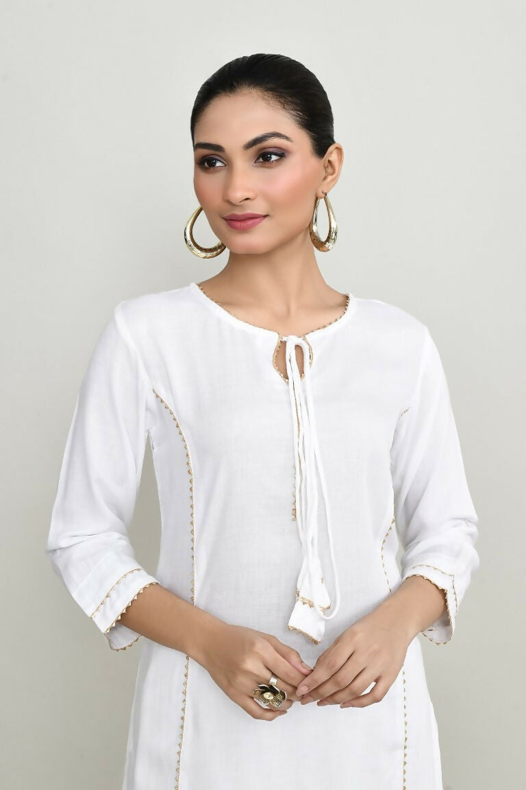 Joban Fashion White Rayon Tunic | Grocsy