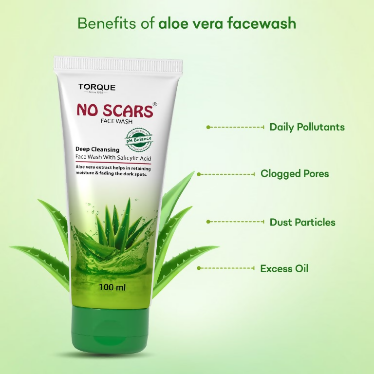 Torque's No Scars Aloevera Face Wash For Deep Cleansing | Grocsy