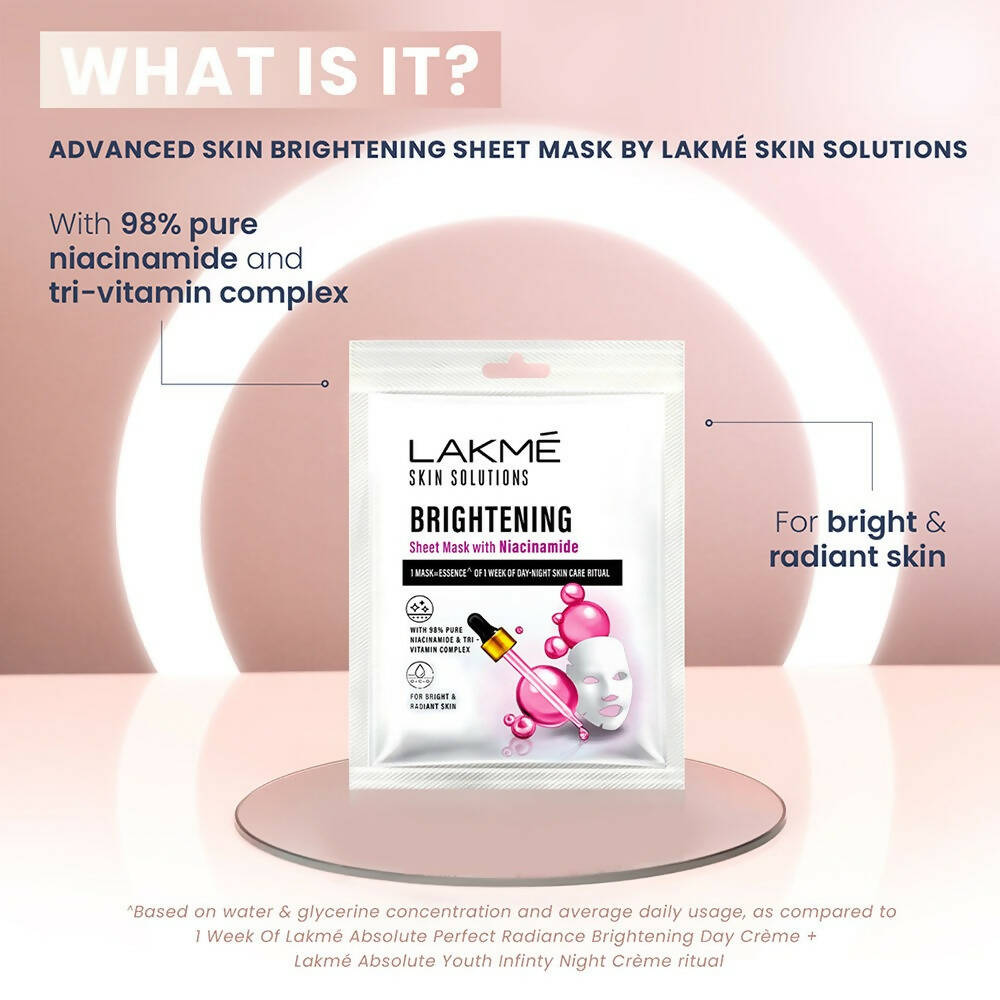Lakme Skin Solutions Brightening Sheet Mask | Grocsy