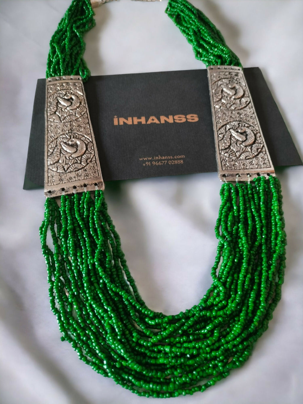 Inhanns Saree Shobha Statement Necklace - Green Onesize Necklace | Grocsy