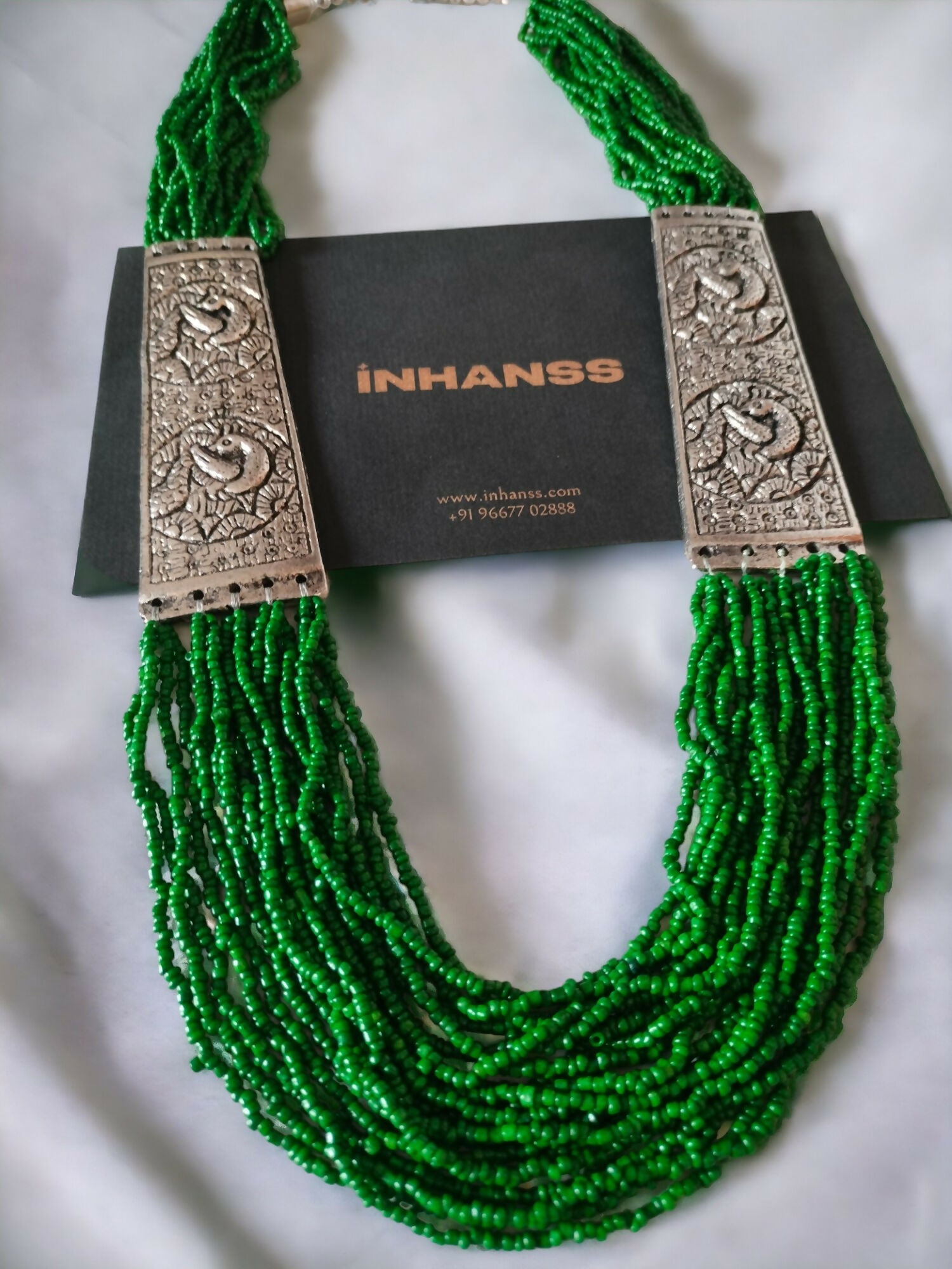 Inhanns Saree Shobha Statement Necklace - Green Onesize Necklace | Grocsy