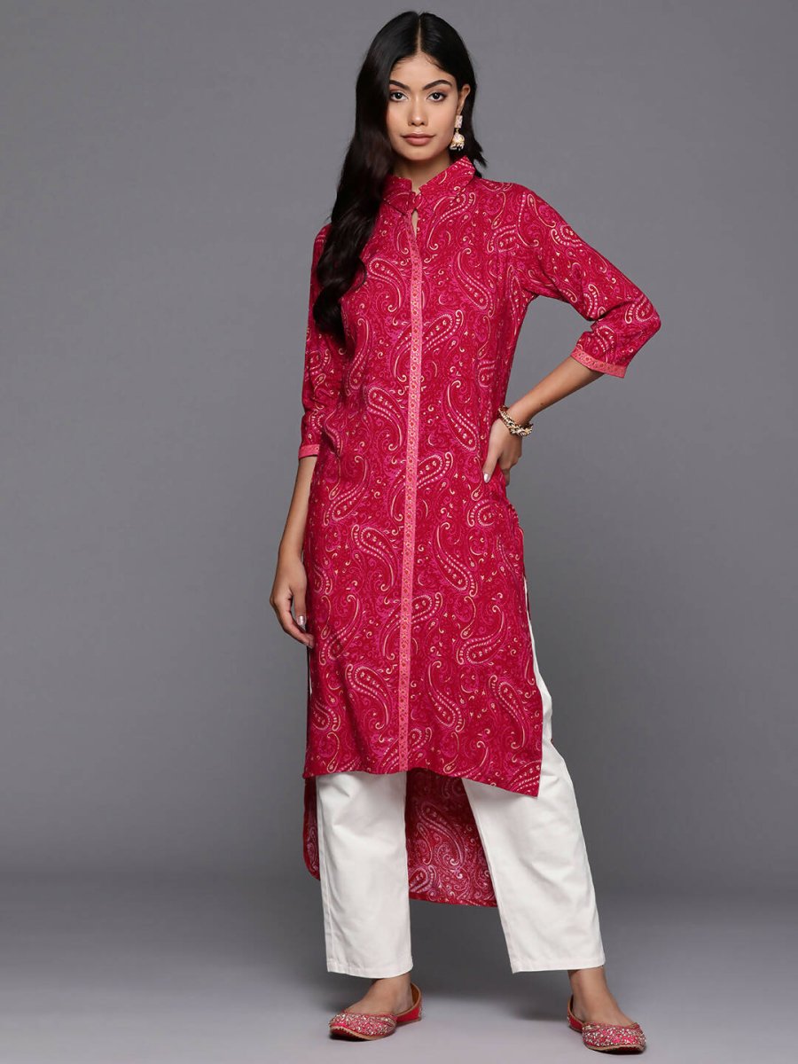 Ahalyaa Women's Traditional wear Kurta - Red | Grocsy