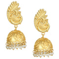 Joban Fashion Women Matte Gold Brass Jhumka | Grocsy