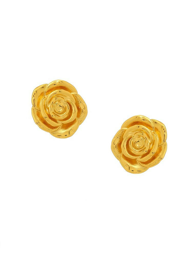 Golden Rose Earrings - Ruby Raang | Grocsy
