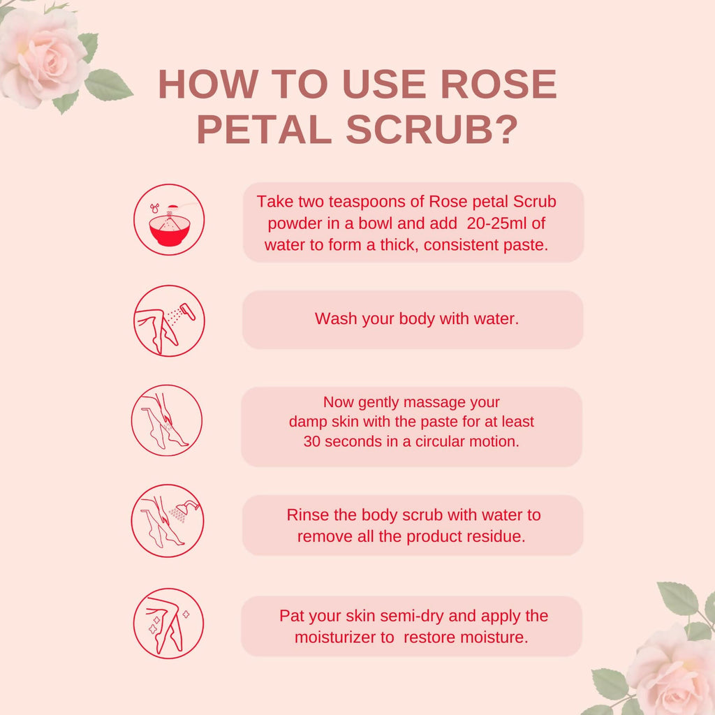 Kimayra Natural Rose Petal Face & Body Scrub For Brightening Skin, Help in Reduce Fine Lines, Wrinkles & Blemishes | Grocsy