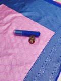 DEIANA'S Beautiful Designer Golden zari Soft Lichi Silk Saree - Pink | Grocsy
