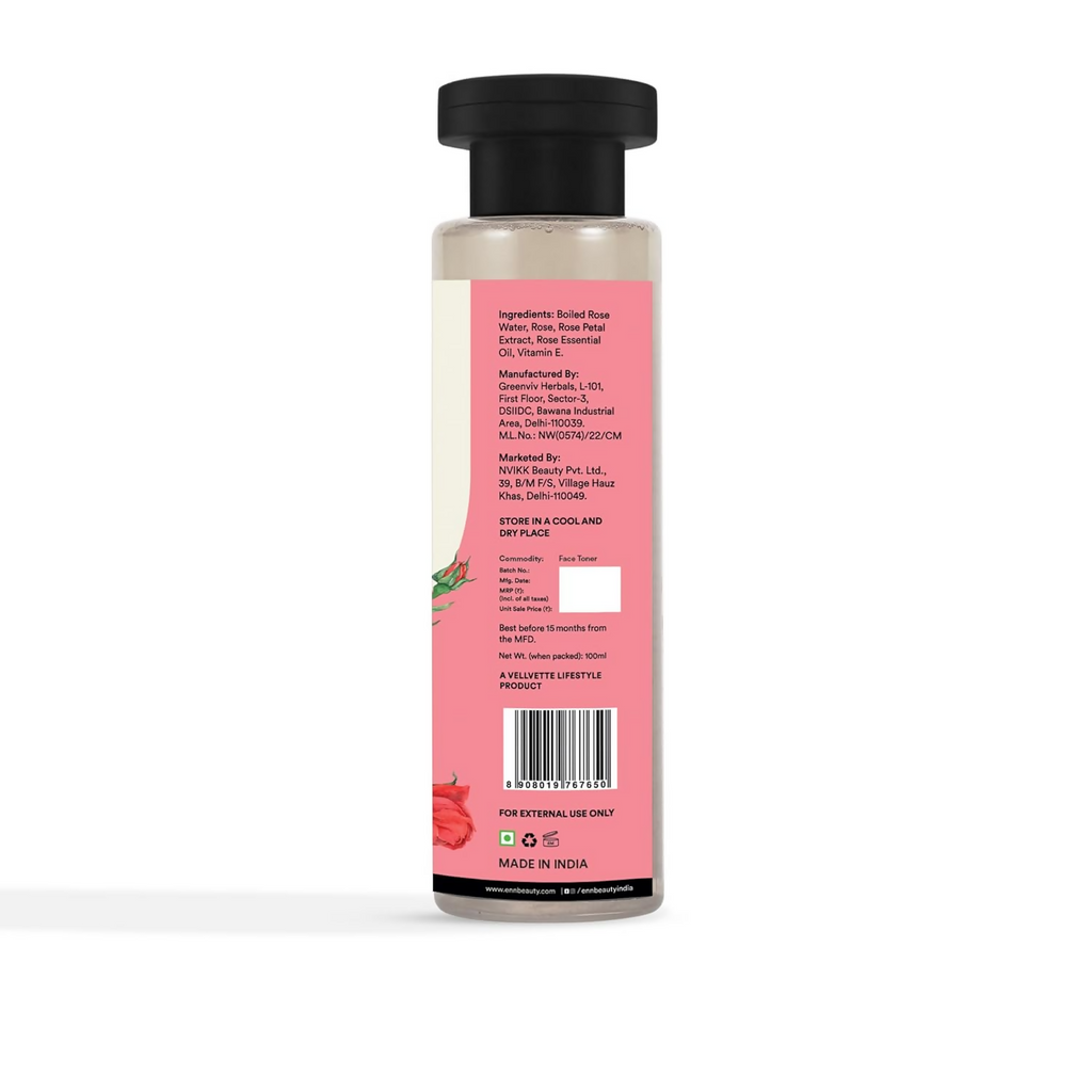 Enn Rose Water Soothing Face Toner With Natural Rose & Vitamin E For Pore Tightening | Grocsy