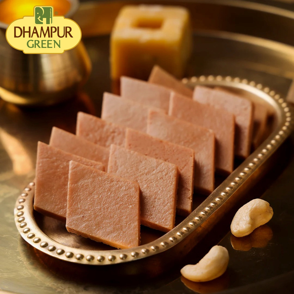 Dhampur Green Gur Kaju Katli | Grocsy