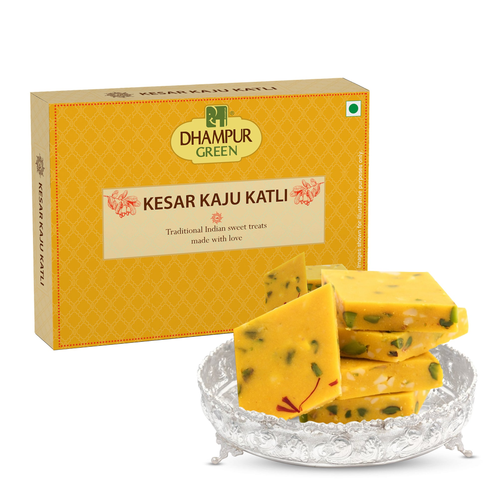 Dhampur Green Kesar Kaju katli | Grocsy