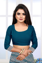 Vedant Vastram Litchi Silk Designer Banarasi Saree - Rama | Grocsy