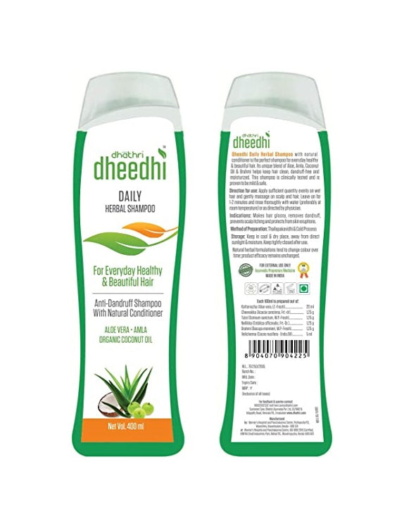 Dhathri Ayurveda Dheedhi Daily Herbal Shampoo | Grocsy