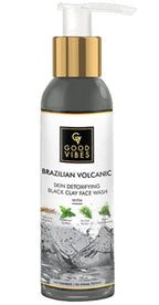 Good Vibes Brazilian Volcanic Skin Detoxifying Black Clay Face Wash | Grocsy