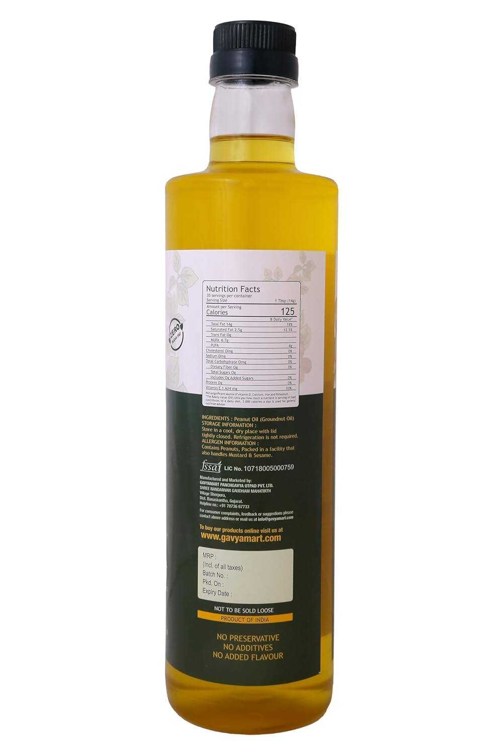 Gavyamart Wood Pressed Groundnut Oil - Limited Time Offer - Swadesiicart