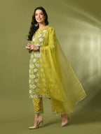 Myshka Women's Multi Printed Cotton Straight Party Kurta Set With Dupatta | Grocsy
