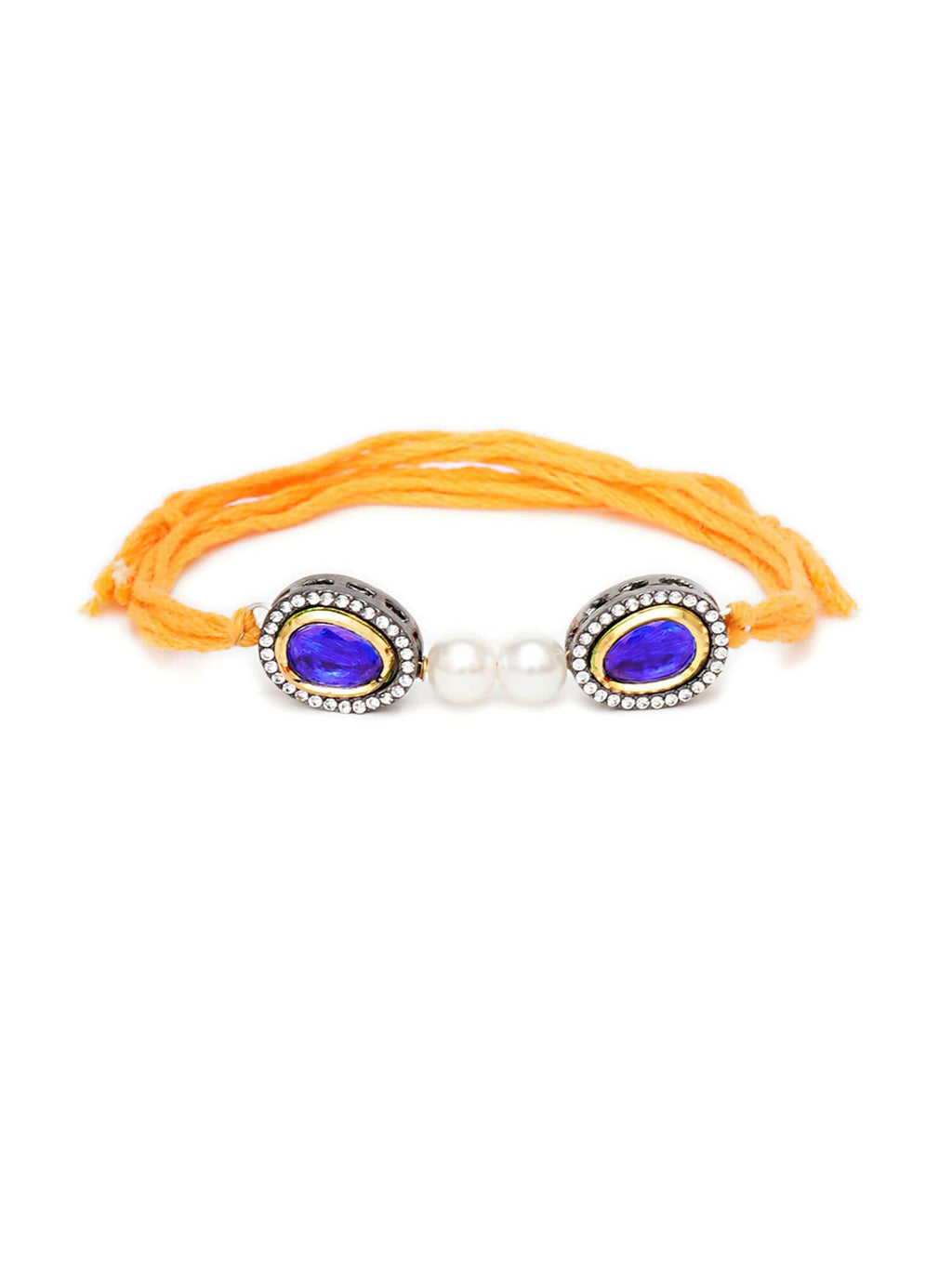 Designer kundan Rakhi - Ruby Raang | Grocsy