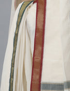 Indian Clothing Ramraj Cotton Mens Pure Cotton 5 Khan Jari 9 + 5 Kora Panchakacham Dhoti With Angavastram Set | Grocsy