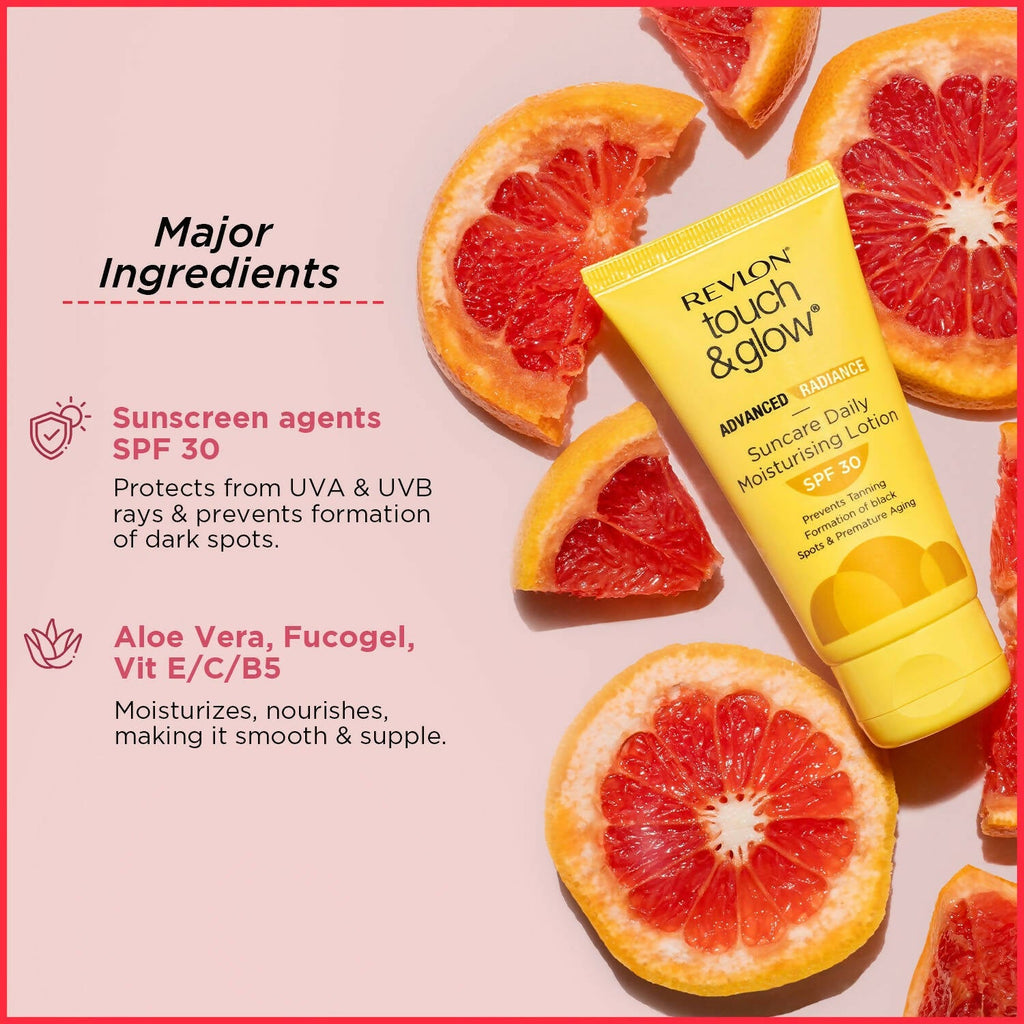 Revlon Touch & Glow Advanced Radiance Sun Care Daily Moisturizing Lotion SPF 30 | Grocsy