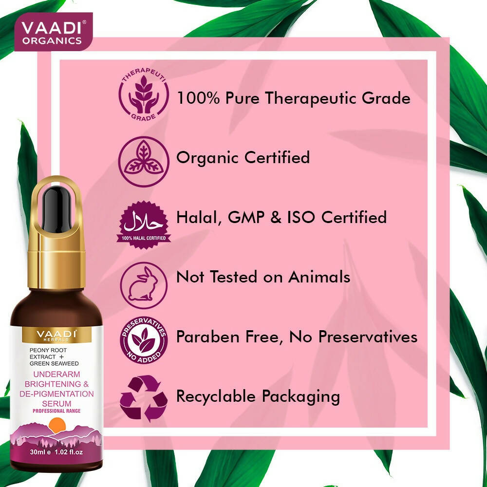 Vaadi Herbals Underarm Brightening & De-pigmentation Serum With Peony Root Extract & Green Seaweed | Grocsy