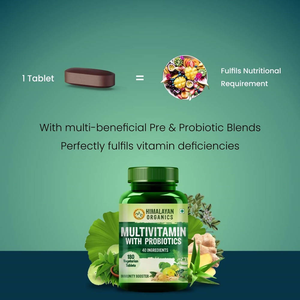 Himalayan Organics Immunity Multivitamin with Probiotics Tablets | Grocsy