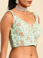 House of Panchhi Sea Green Net Sequins and Zarkan embroidery Lehenga choli & Dupatta | Grocsy