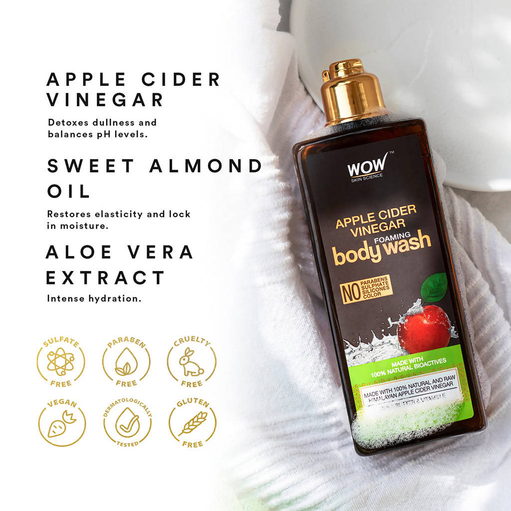 Wow Skin Science Apple Cider Vinegar Foaming Body Wash | Grocsy