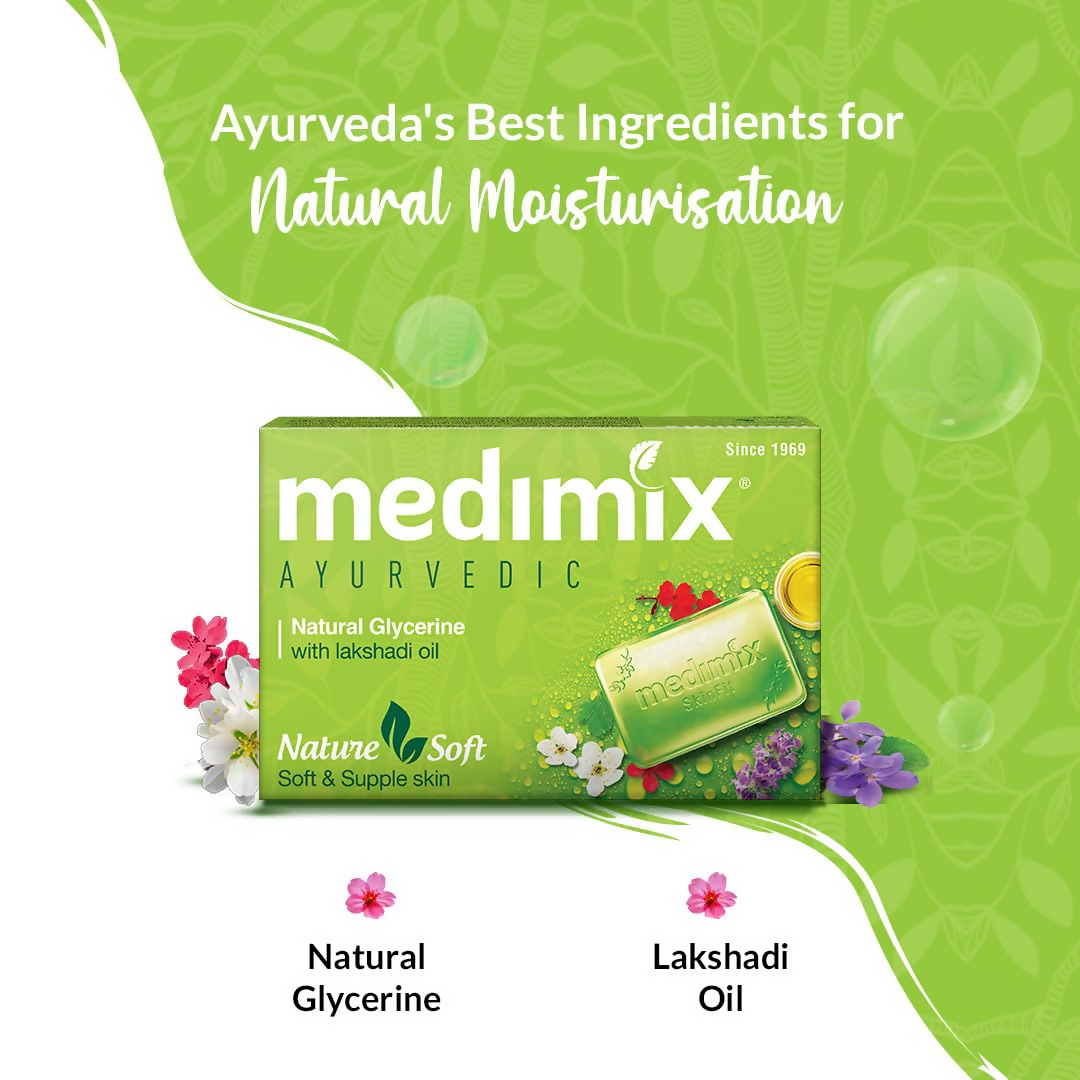 Medimix Ayurvedic Natural Glycerine Bathing Soap with Lakshadi Oil | Grocsy