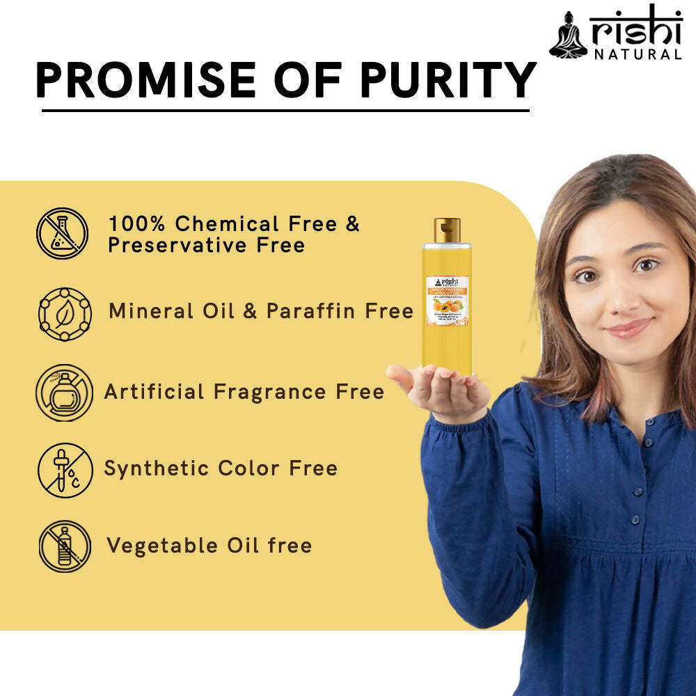 Rishi Natural Apricot Oil Wood Pressed 100% Pure | Grocsy