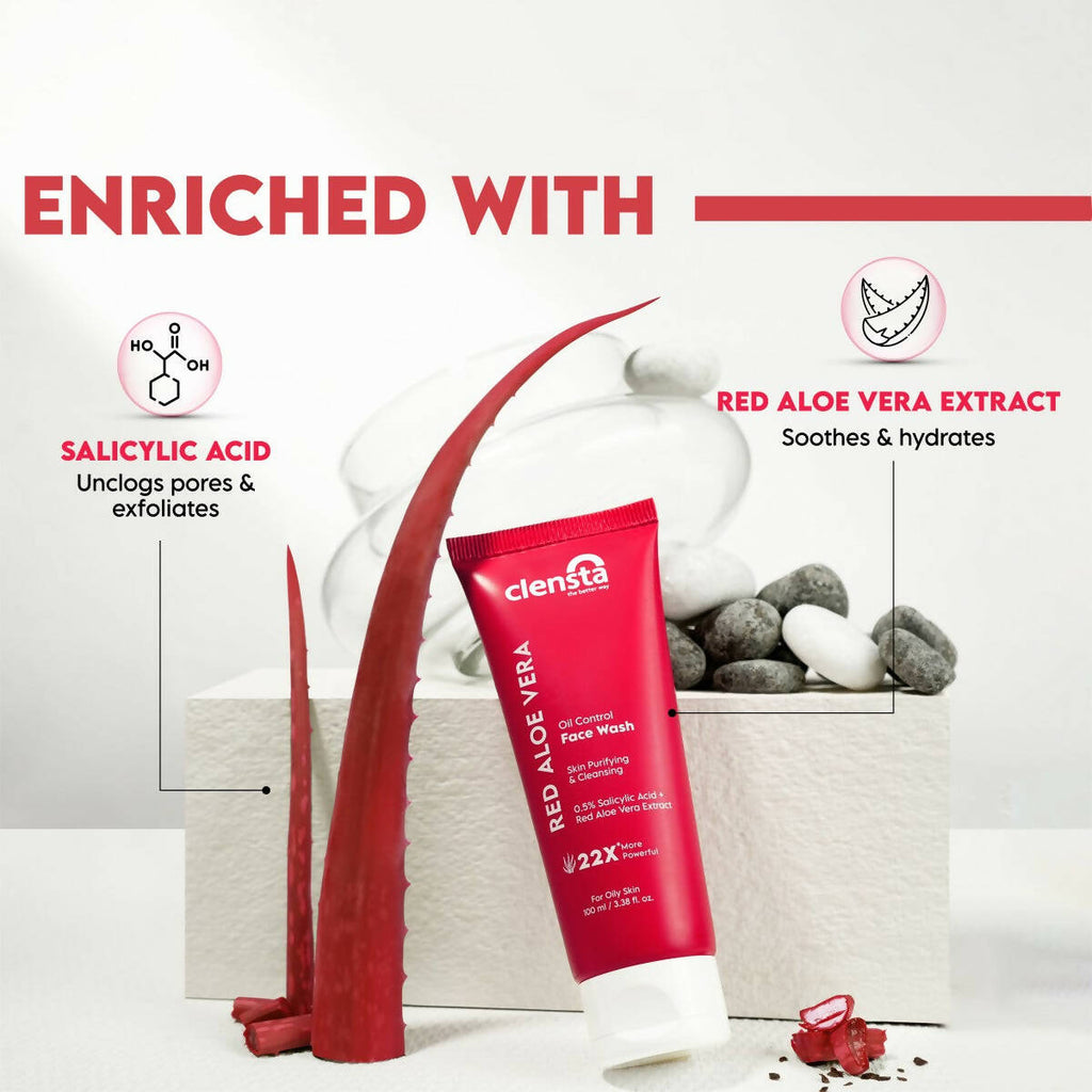 Clensta Red Aloe Vera Oil Control Face Wash | Grocsy