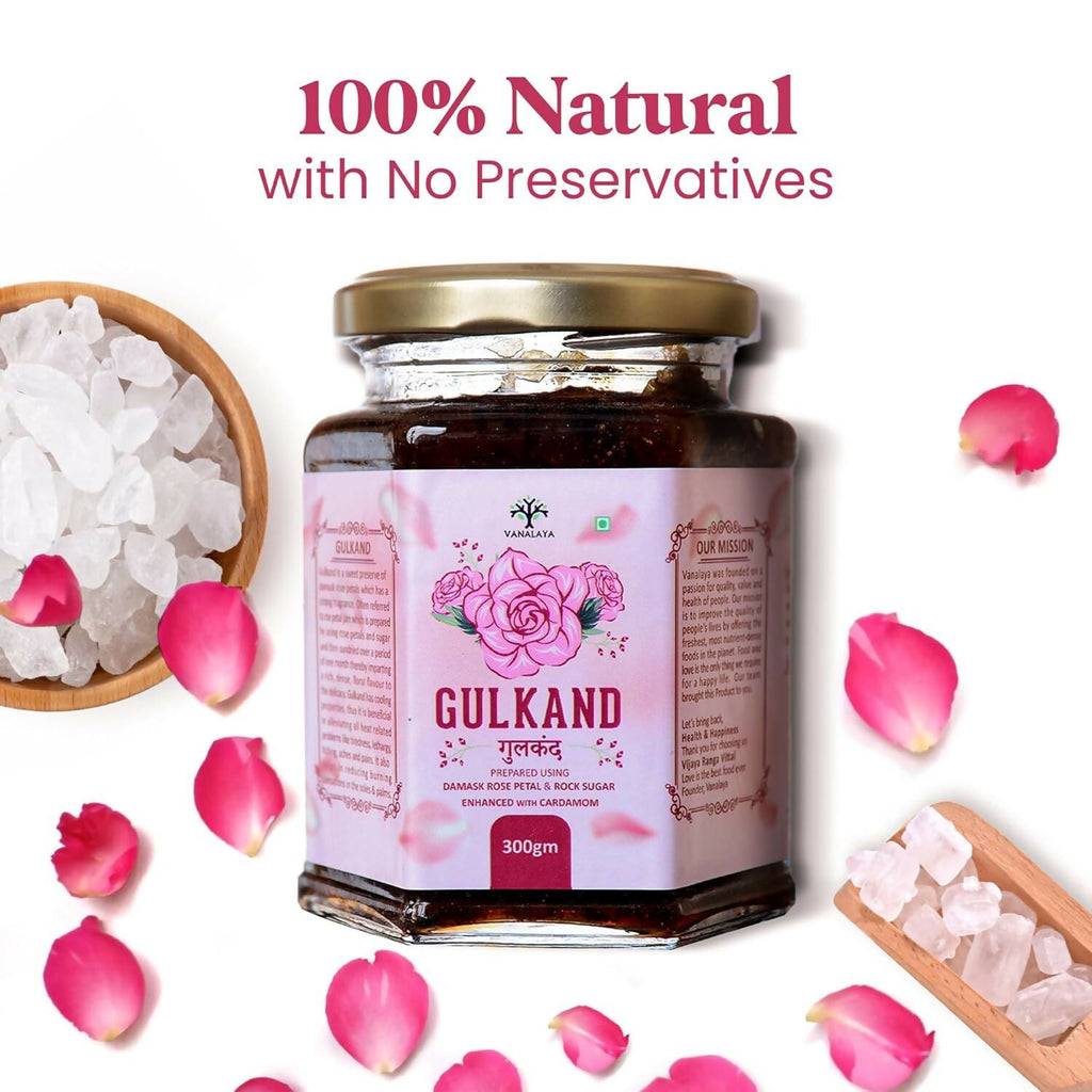Vanalaya Gulkand Prepared using Sun Cooked Damask Rose & Cardamon | Grocsy