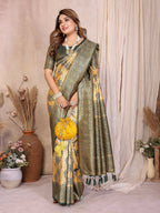 Aastha Fashion Mustard Banarasi Tissue Silk Weaving Saree | Grocsy