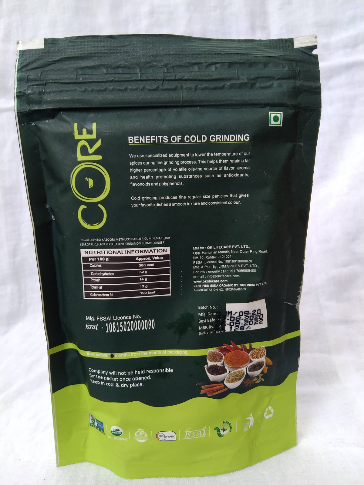 Ok Life Care Core Sabji Masala | Grocsy